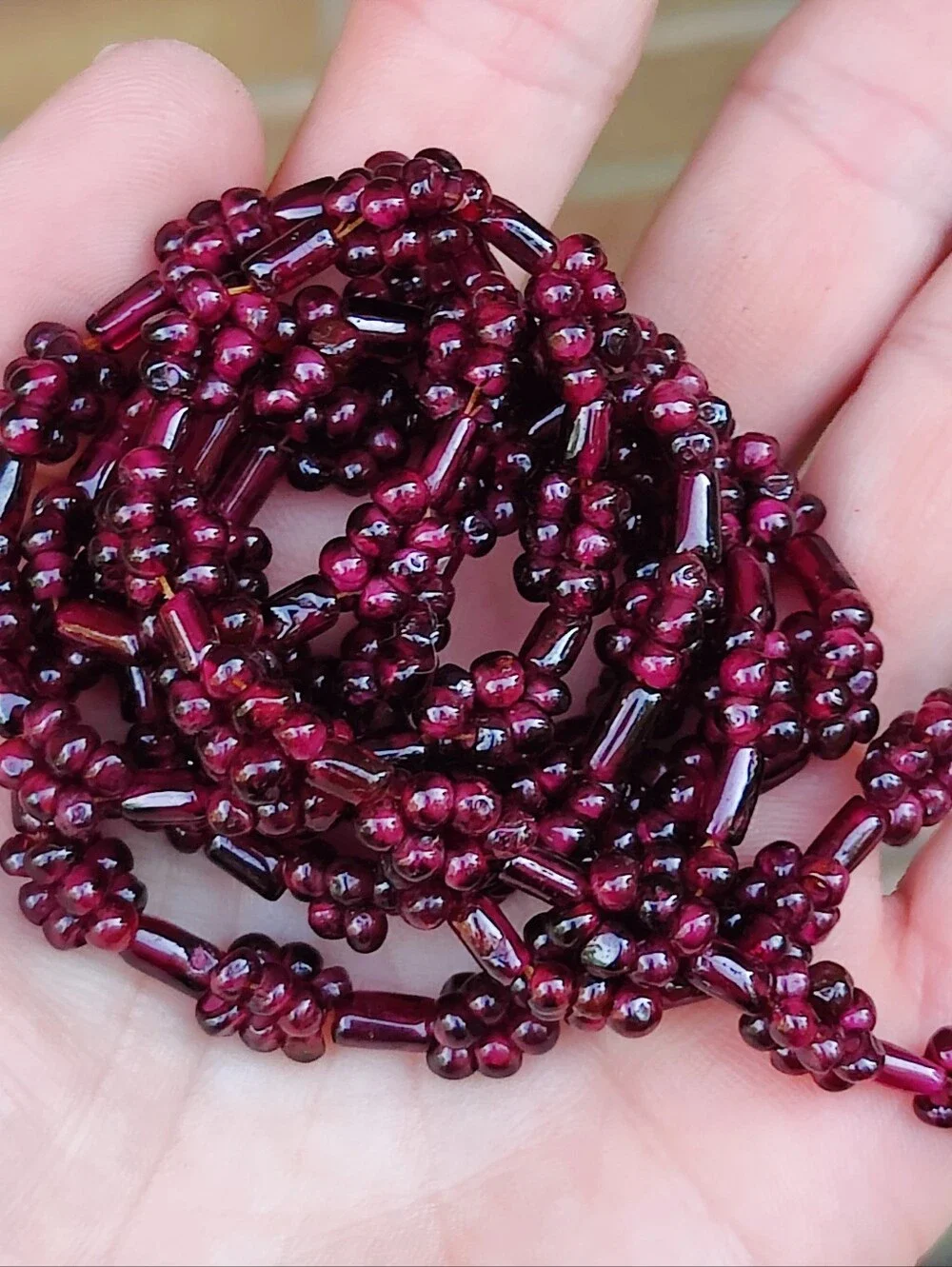 Vintage Bohemian Garnet Necklace